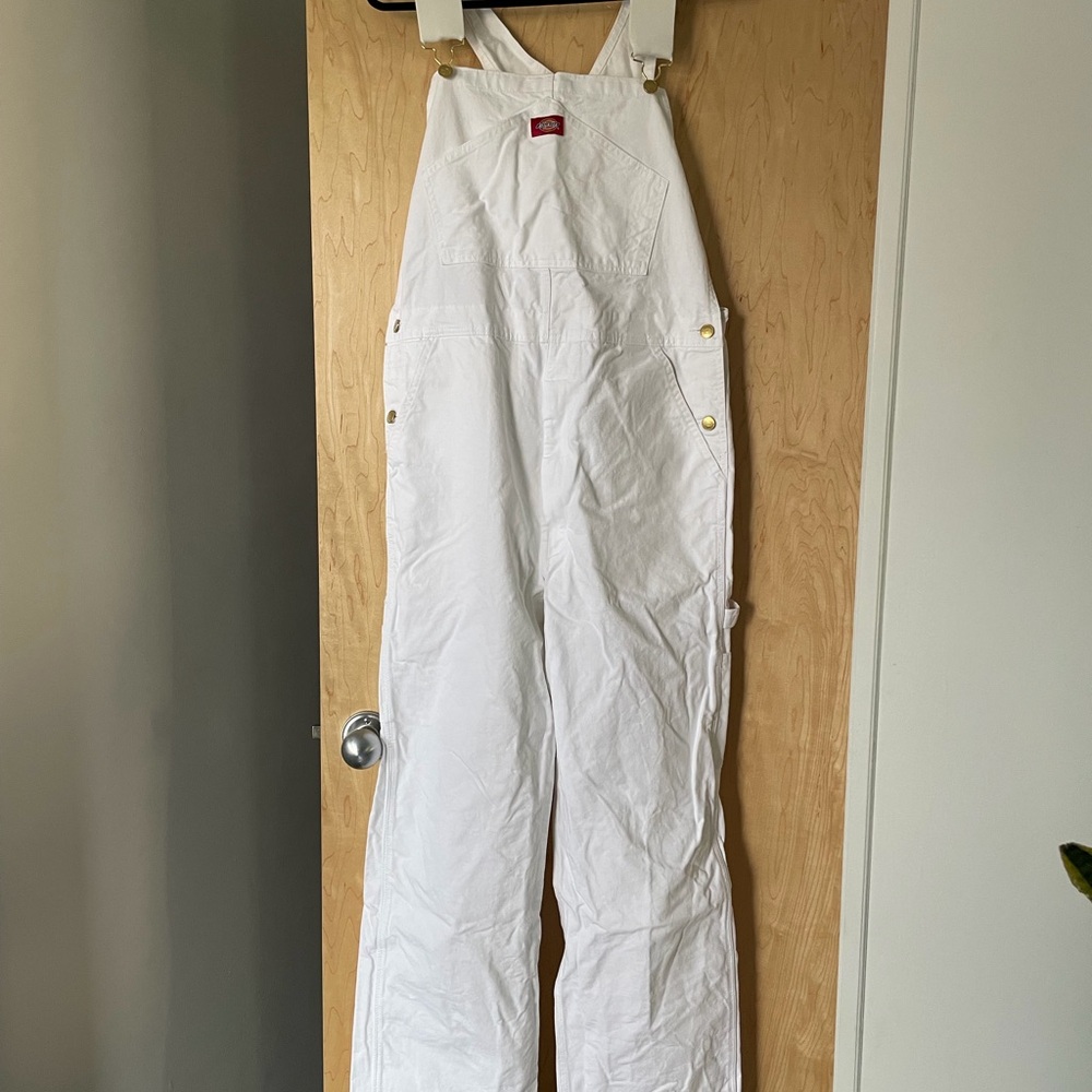 Dickies White Painter Overalls - classic bib